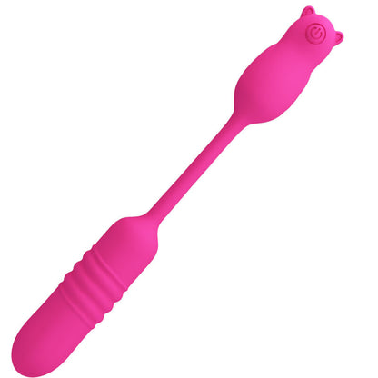 PRETTY LOVE Nobikuma Bala Vibrante de Silicone Rosa, mostrando seu design compacto e material macio.