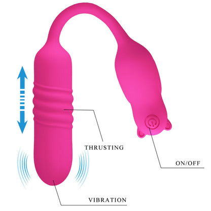 PRETTY LOVE Nobikuma Bala Vibrante de Silicone Rosa, mostrando seu design compacto e material macio.