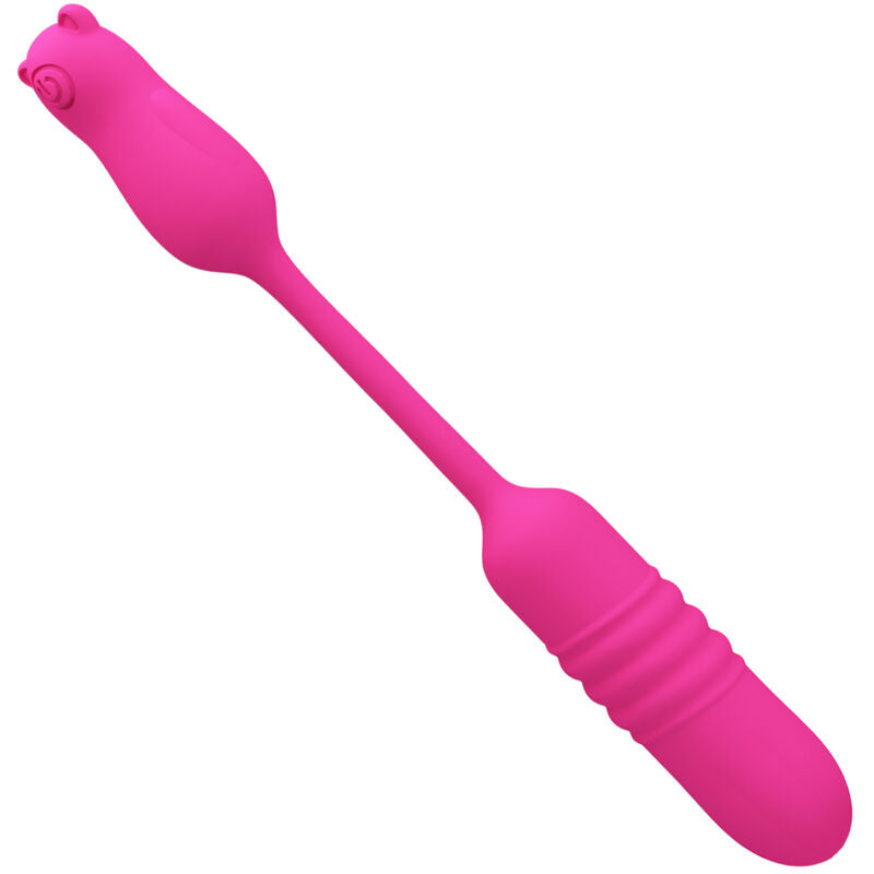 PRETTY LOVE Nobikuma Bala Vibrante de Silicone Rosa, mostrando seu design compacto e material macio.