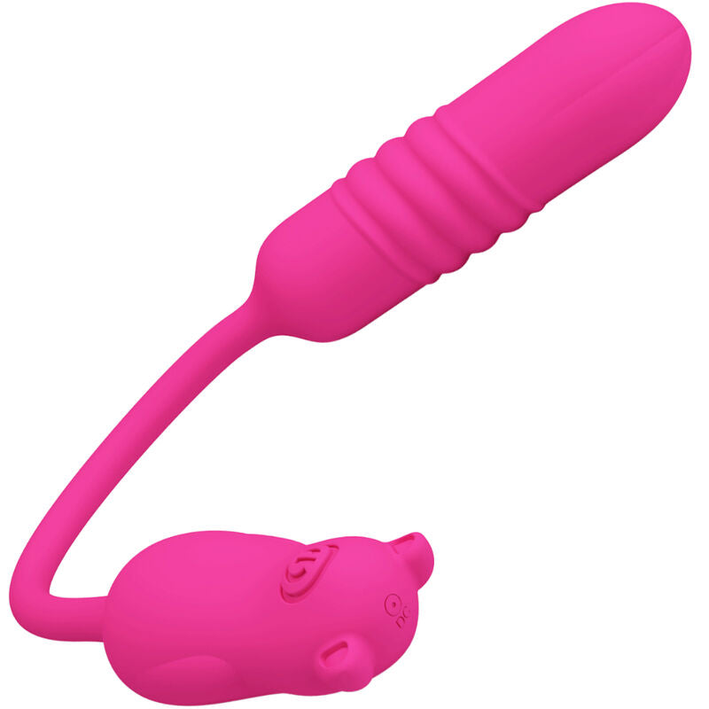 PRETTY LOVE Nobikuma Bala Vibrante de Silicone Rosa, mostrando seu design compacto e material macio.