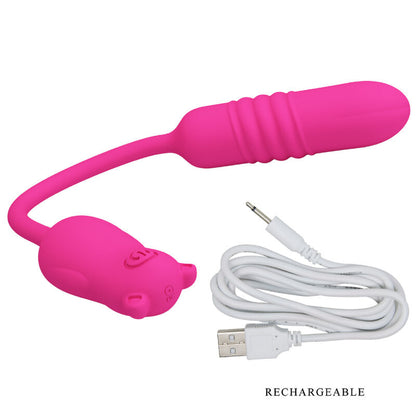 PRETTY LOVE Nobikuma Bala Vibrante de Silicone Rosa, mostrando seu design compacto e material macio.