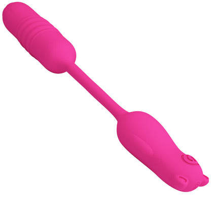 PRETTY LOVE Nobikuma Bala Vibrante de Silicone Rosa, mostrando seu design compacto e material macio.
