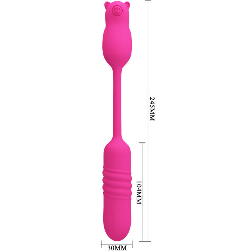 PRETTY LOVE Nobikuma Bala Vibrante de Silicone Rosa, mostrando seu design compacto e material macio.