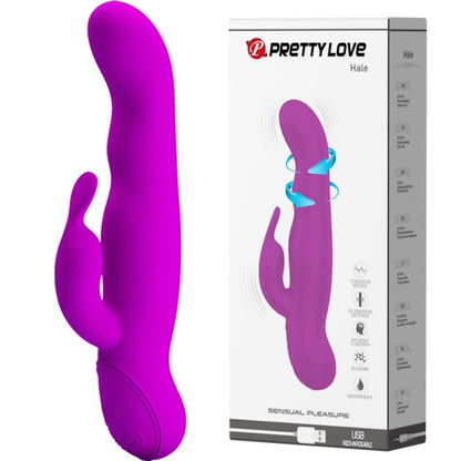 PRETTY LOVE Vibrador Rotador Hale Lilac de silicone, com textura suave e cor lilás vibrante.