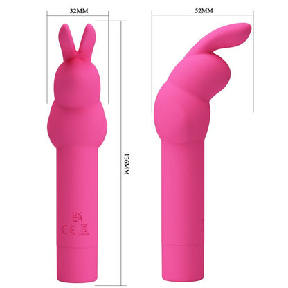 Vibrador de Silicone PRETTY LOVE Gerardo Rabbit Fuchsia com estimulador clitoriano