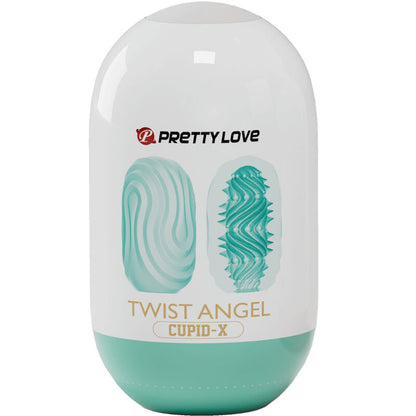 Close-up do Masturbador Ovo PRETTY LOVE Twist Angel Cupido, mostrando seu design e textura para prazer masculino.