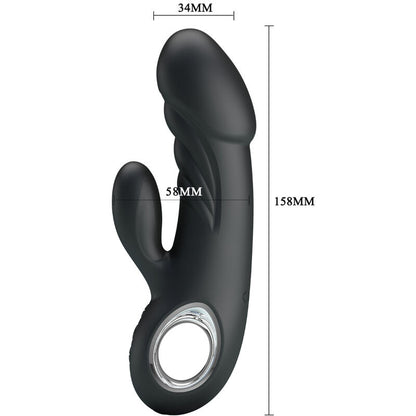 Vibrador PRETTY LOVE Ansel para estimulação Ponto G e Clitóris, cor preta