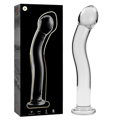 Dildo Modelo 18 Vidrio Borosilicato Transparente 18.5 cm -O- 3.5 cm