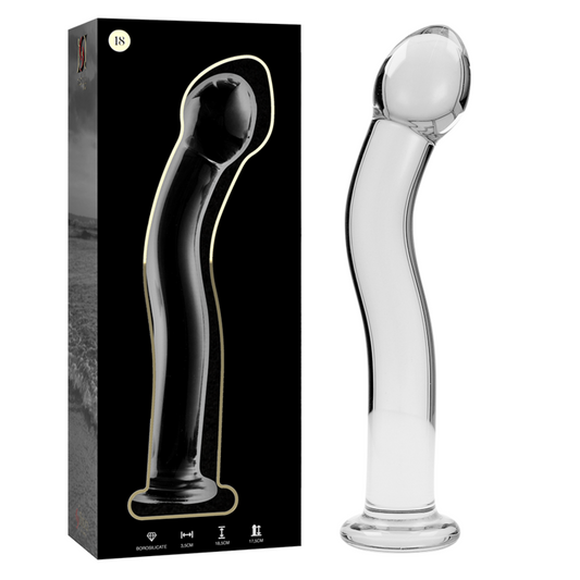 Dildo Modelo 18 Vidrio Borosilicato Transparente 18.5 cm -O- 3.5 cm