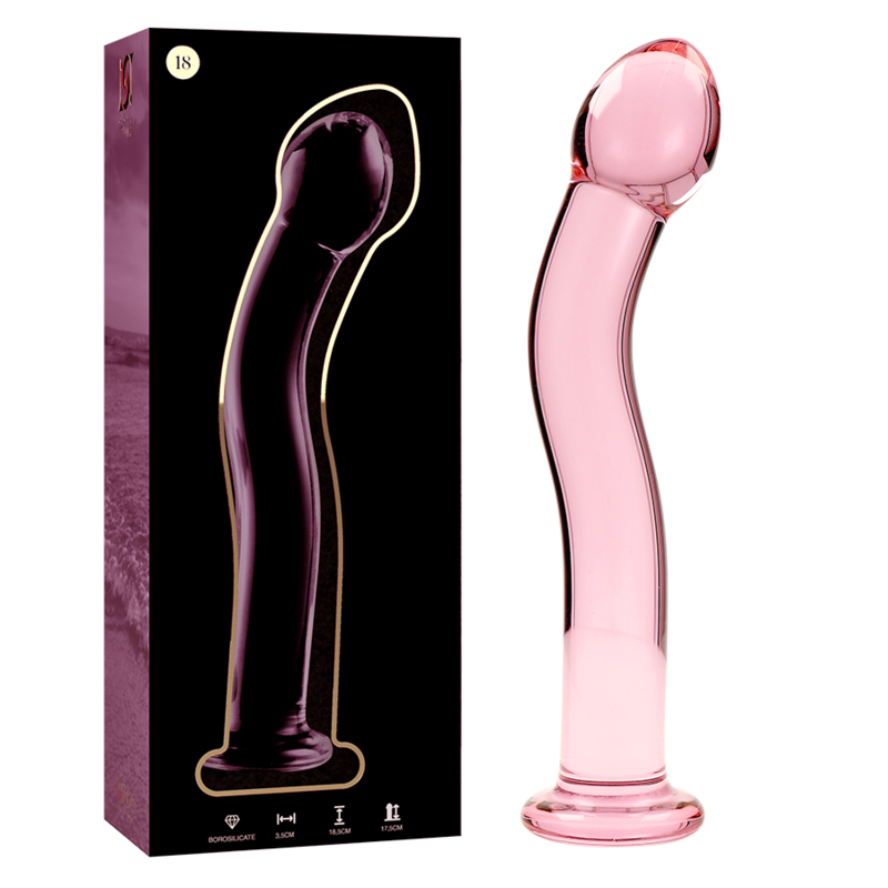 Dildo Modelo 18 Vidrio Borosilicato Transparente 18.5 cm -O- 3.5 cm