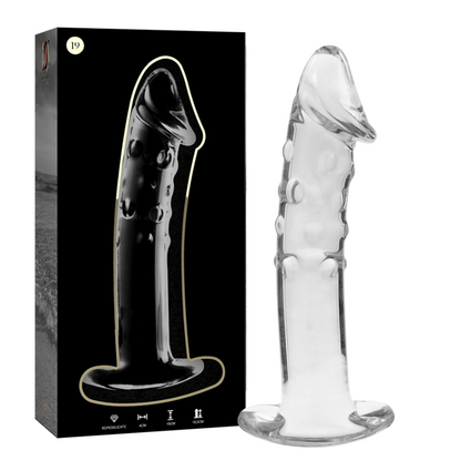 Dildo Modelo 19 de Vidrio Borosilicato Transparente 18.5 cm Ø 4 cm