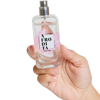 Detalhe do SECRETPLAY Perfume Spray Afrodite Feromônios Naturais 50ml com aroma de caramelo.