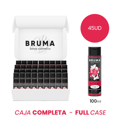 Óleo de Massagem BRUMA Premium Efeito Calor Morango 3 em 1, 100ml