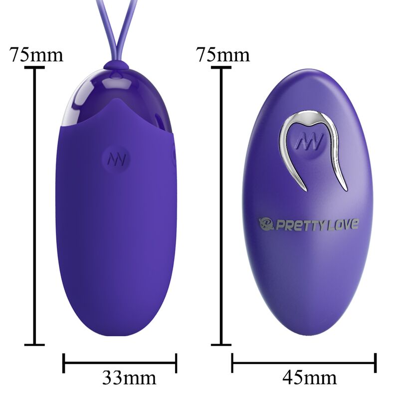 PRETTY LOVE Ovo Vibratório com Controlo Remoto Berger Youth Violeta, ideal para prazer discreto.