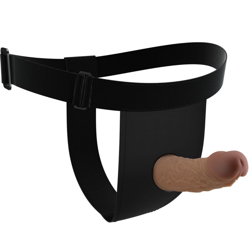 Arnês Breves PRETTY LOVE com dildo incluído, detalhe do material e ajustabilidade