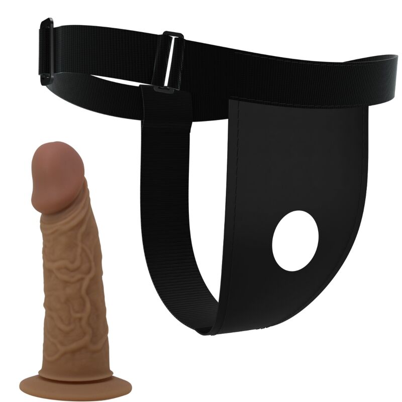 Arnês Breves PRETTY LOVE com dildo incluído, detalhe do material e ajustabilidade