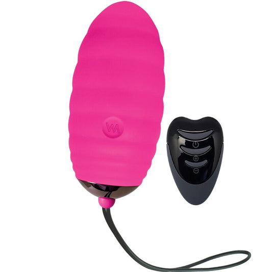 Close-up do ovo vibratório ADRIEN LASTIC Ocean Breeze 2.0 rosa com controle remoto.
