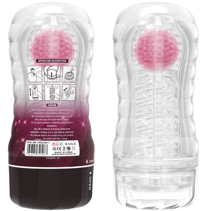 Capa de Masturbador Masculino PRETTY LOVE com esferas rolantes e textura realista