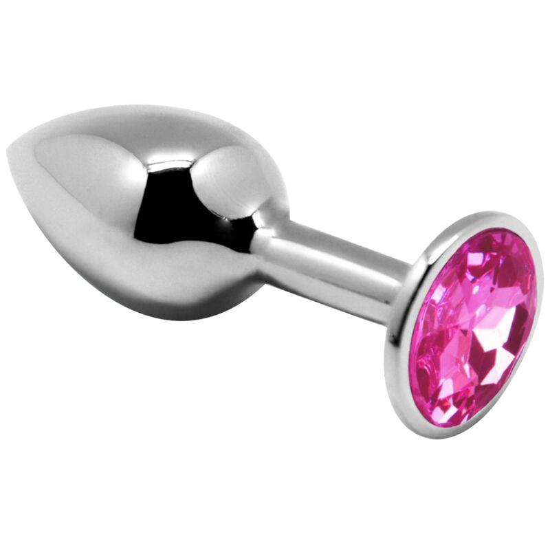 Close-up of the ALIVE Mini Plug Anal Metálico Rosa Tamanho S, highlighting its metallic finish and base.