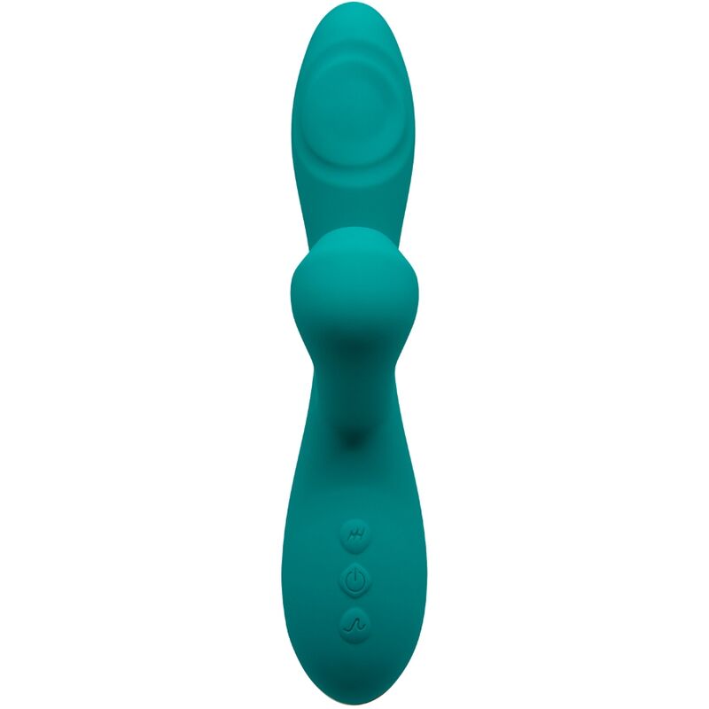 Close-up do ALIVE Vibrador Caribbean Shine Azul com sucção e estimulação de Ponto G.