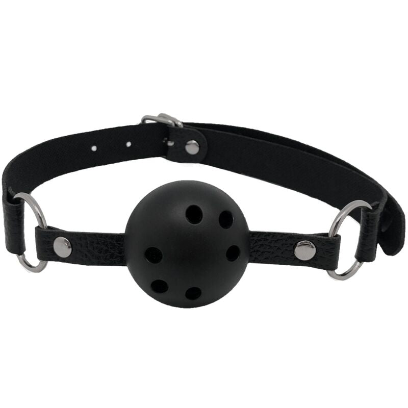 Mordaça Respirável ALIVE Discretion BDSM Preta, ideal para práticas consensuais e confortáveis.