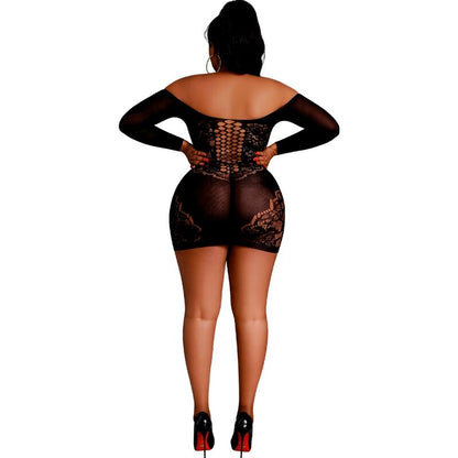 MOONLIGHT - VESTIDO NEGRO DE MANGA LARGA MODELO 7 TALLA GRANDE
