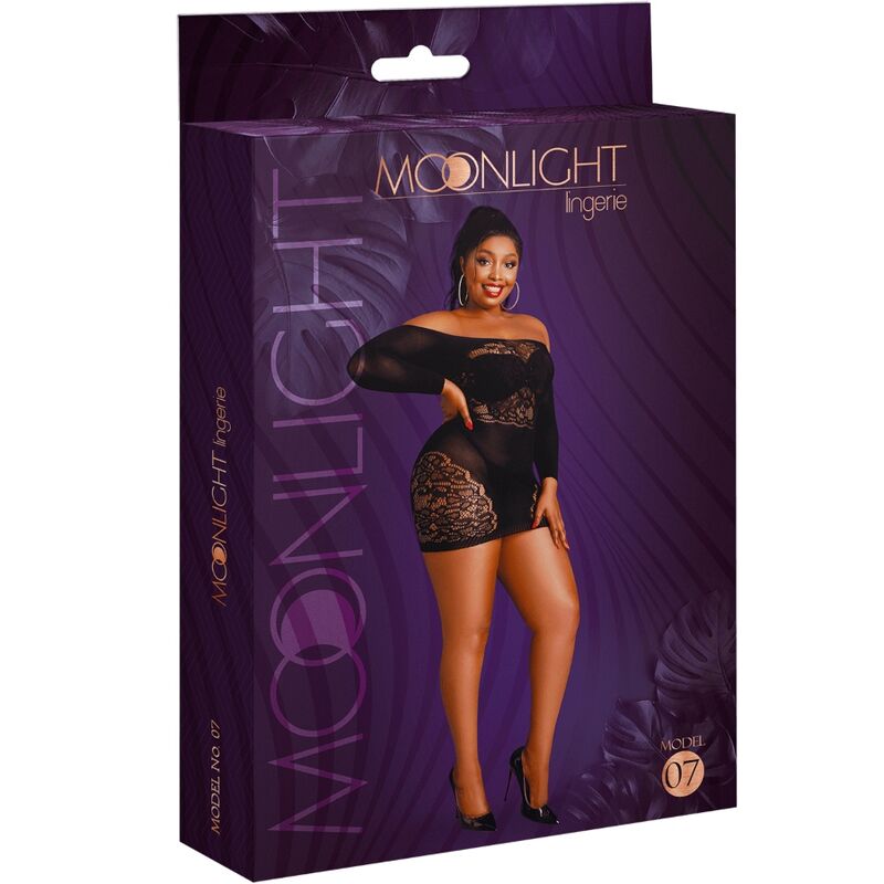 MOONLIGHT - VESTIDO NEGRO DE MANGA LARGA MODELO 7 TALLA GRANDE