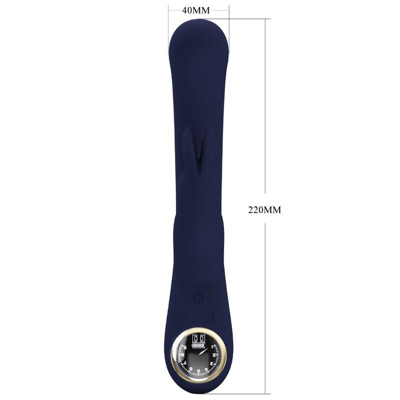 Vibrador de Coelho Pretty Love Lamar Azul para estimulação dual de Ponto G e Clitóris.
