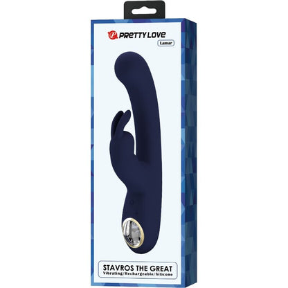 Vibrador de Coelho Pretty Love Lamar Azul para estimulação dual de Ponto G e Clitóris.