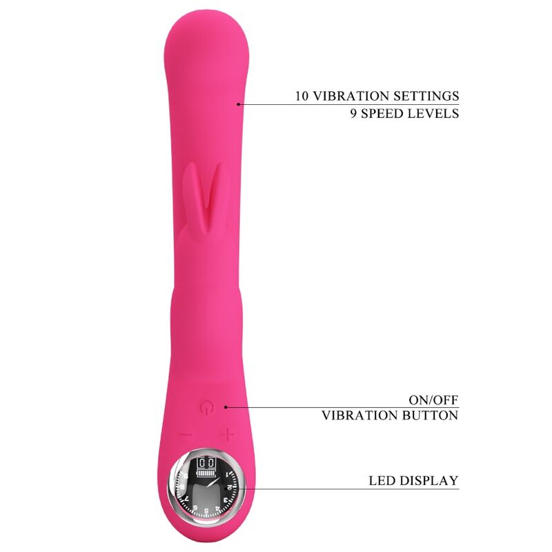 Vibrador de Coelho Pretty Love Lamar Rosa com estimulação Ponto G e Clítoris
