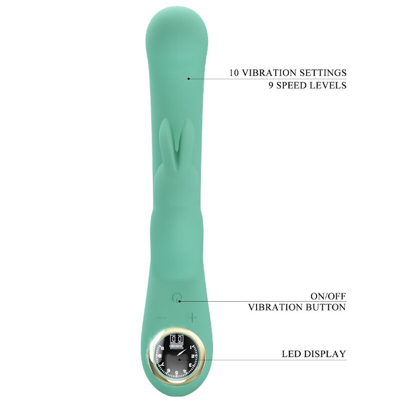 Vibrador de Coelho PRETTY LOVE Lamar verde com estimulação de Ponto G e Clítoris