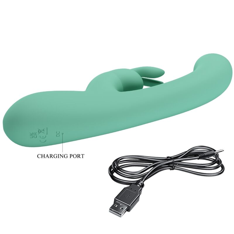 Vibrador de Coelho PRETTY LOVE Lamar verde com estimulação de Ponto G e Clítoris