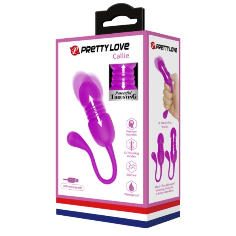 Close-up do Ovo Vibratório PRETTY LOVE Callie Roxo com 12 funções