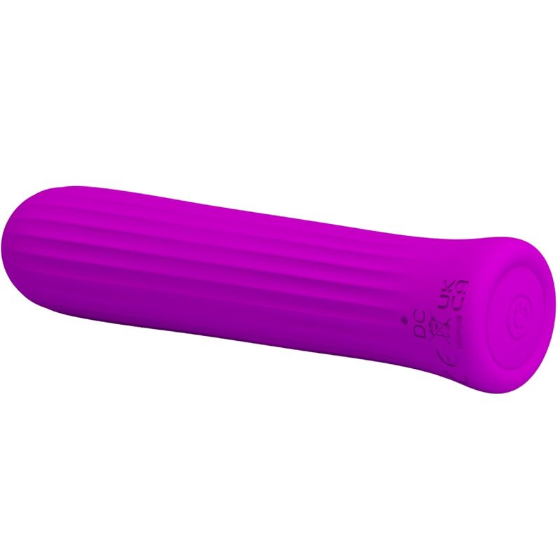 Vibrador bala Pretty Love Blanche rosa, feito de silicone, com design compacto e botões de controle.