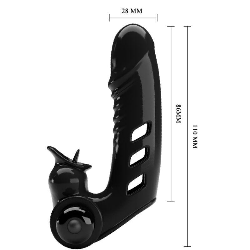 Capa de Dedo Vibrador PRETTY LOVE Corbin Preto com 10 funções.