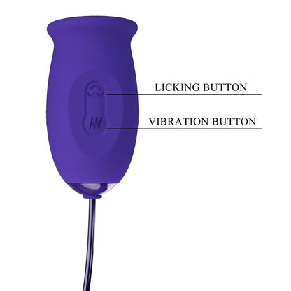 Close-up do Estimulador Vibrador PRETTY LOVE Daisy Youth Violet, mostrando seu design ergonômico e cor.