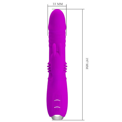 PRETTY LOVE Vibrador de Coelho Dorothy Roxo Recarregável com Estimulador Clitoriano