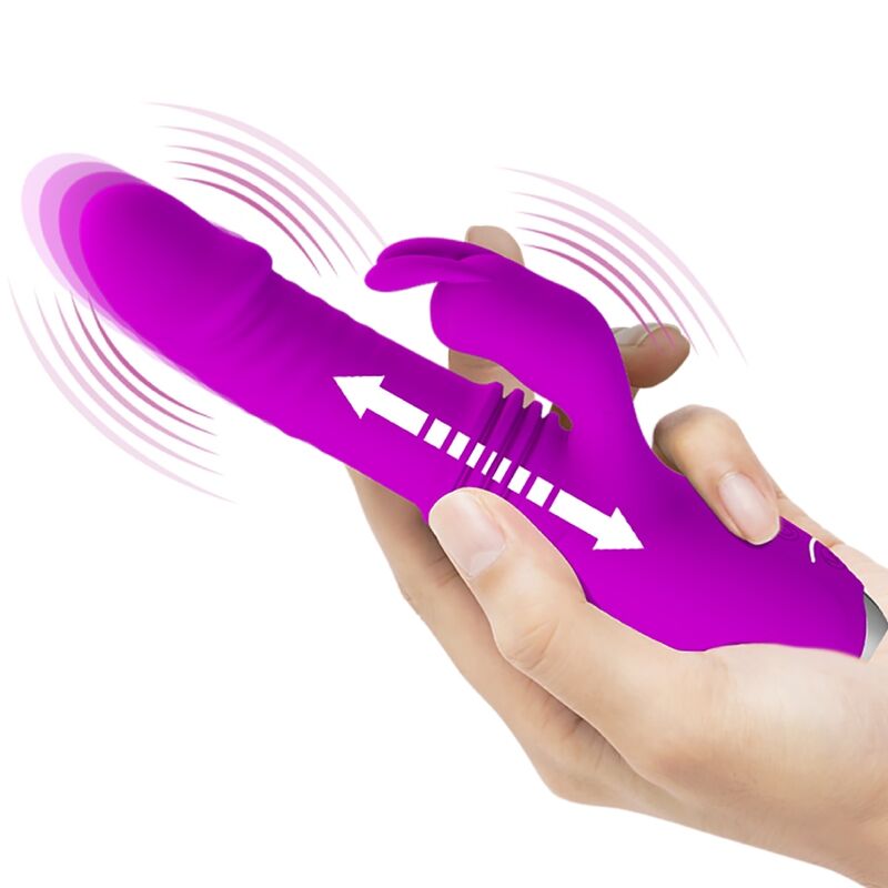 PRETTY LOVE Vibrador de Coelho Dorothy Roxo Recarregável com Estimulador Clitoriano