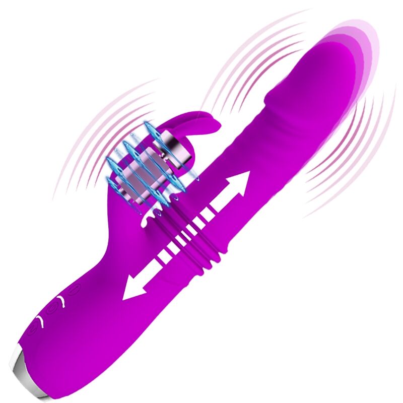 PRETTY LOVE Vibrador de Coelho Dorothy Roxo Recarregável com Estimulador Clitoriano