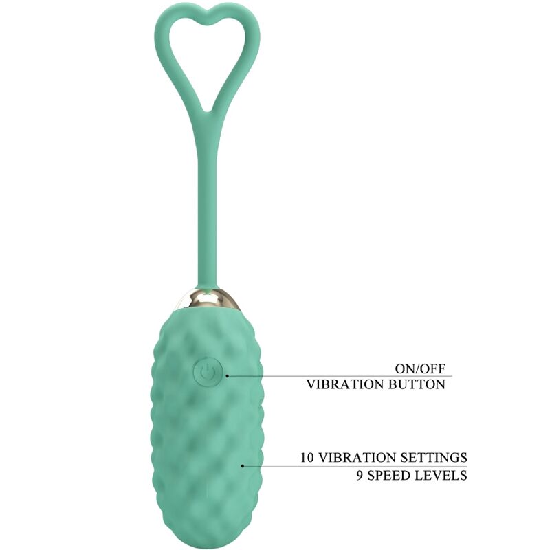 Ovo vibratório PRETTY LOVE Vivian Green com controle remoto, exibindo seu design elegante e cor verde.