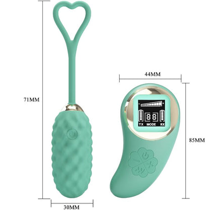 Ovo vibratório PRETTY LOVE Vivian Green com controle remoto, exibindo seu design elegante e cor verde.