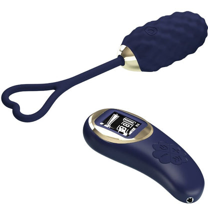 Ovo vibratório PRETTY LOVE Vivian Blue com controle remoto, mostrando seu design ergonômico e acabamento em silicone.