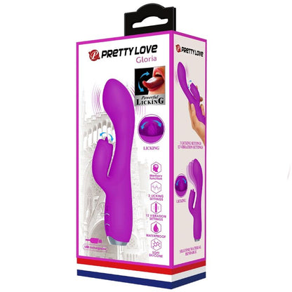 Vibrador de coelho PRETTY LOVE Gloria roxo recarregável com estimulação dupla do ponto G e clitóris.