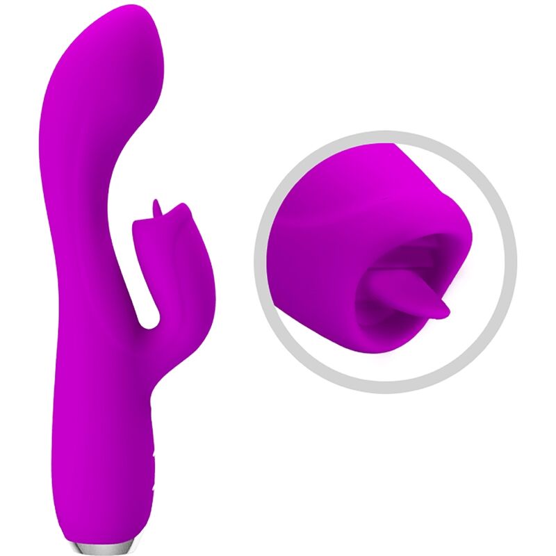 Vibrador de coelho PRETTY LOVE Gloria roxo recarregável com estimulação dupla do ponto G e clitóris.