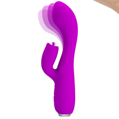 Vibrador de coelho PRETTY LOVE Gloria roxo recarregável com estimulação dupla do ponto G e clitóris.