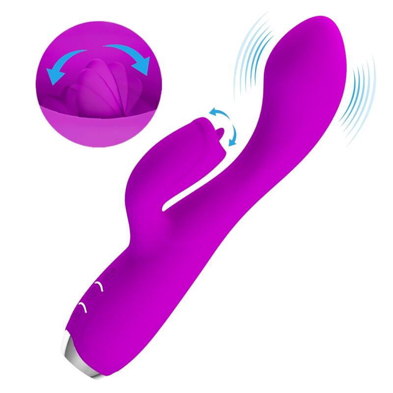 Vibrador de coelho PRETTY LOVE Gloria roxo recarregável com estimulação dupla do ponto G e clitóris.