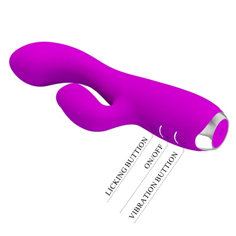 Vibrador de coelho PRETTY LOVE Gloria roxo recarregável com estimulação dupla do ponto G e clitóris.