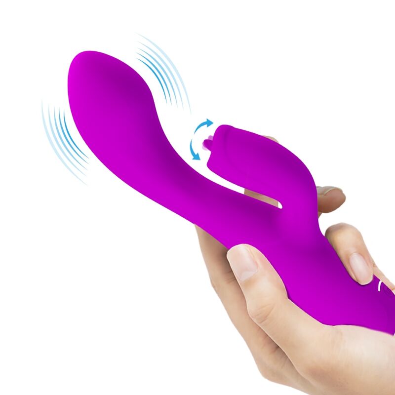 Vibrador de coelho PRETTY LOVE Gloria roxo recarregável com estimulação dupla do ponto G e clitóris.