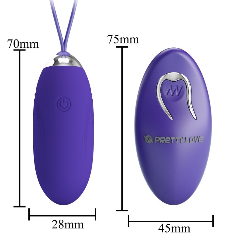 Ovo vibratório PRETTY LOVE Jenny Youth violeta com controle remoto para prazer discreto