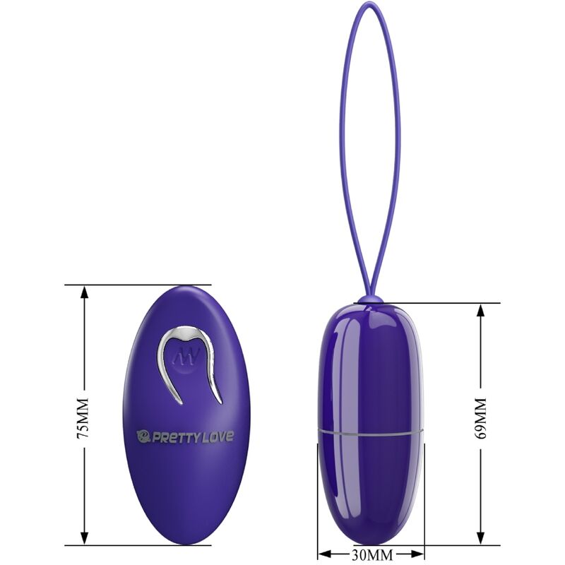 PRETTY LOVE Mini Ovo Vibratório Selkie Youth Violeta com Controle Remoto